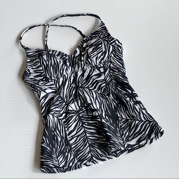 Athleta Palms Kaimana White/Black Print Tankini Size 32 B/C. - Picture 2 of 5